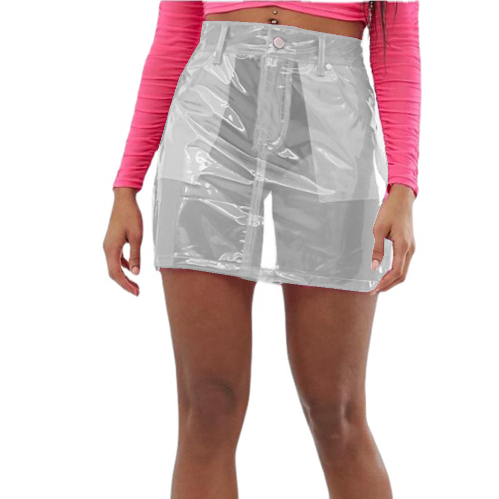 Clear Vinyl Shortie Skirt
