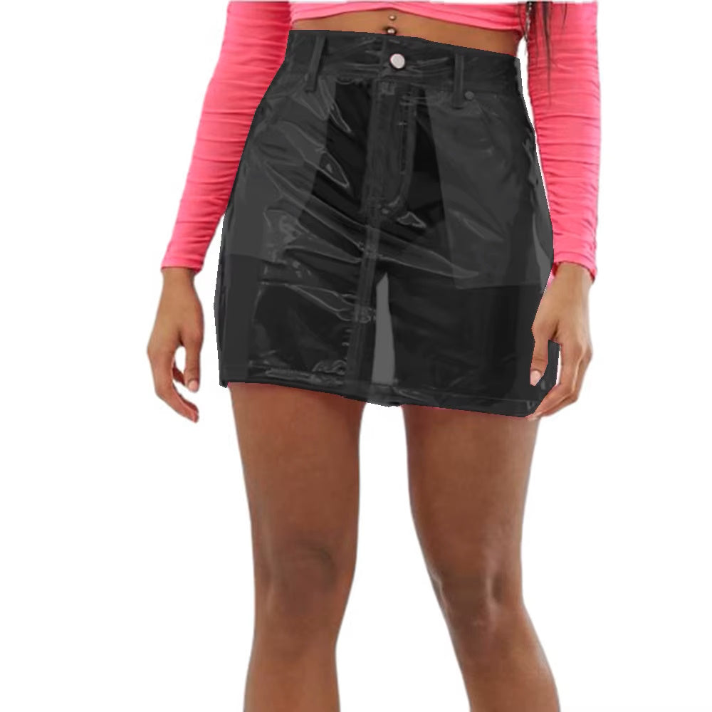 Clear Vinyl Shortie Skirt