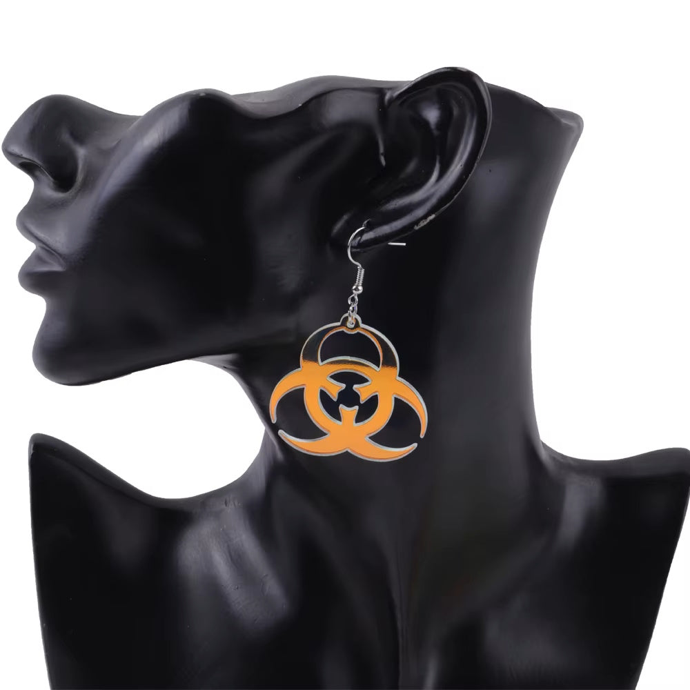 Clear Biohazard Earring