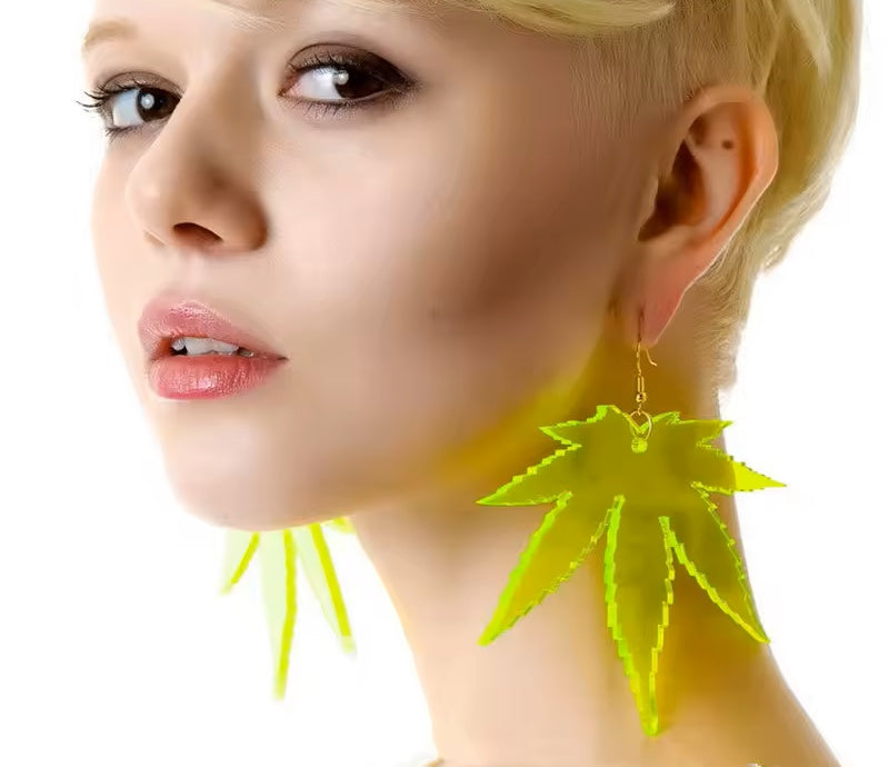 Clear Leaf Earring